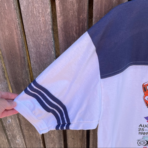 Vintage Ringer Tee Shirt XXL Classic Cars 1989 - Picture 3 of 6